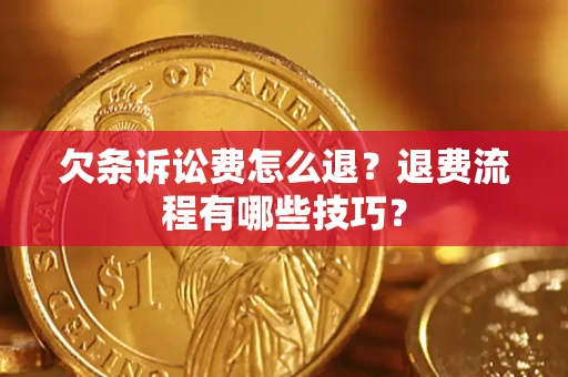 武汉欠条诉讼费怎么退？退费流程有哪些技巧？
